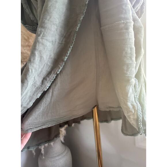 Mabel Khalani Romper Size Small Olive Green Button Down Farmhouse - Picture 8 of 11